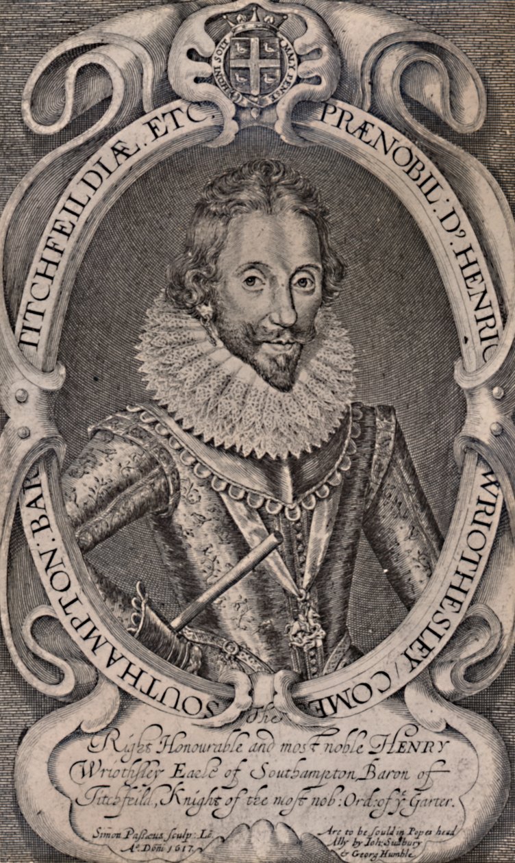 Henry Wriothesley, jarl af Southampton, protektor for William Shakespeare, c1617 1894 af Simon de Passe