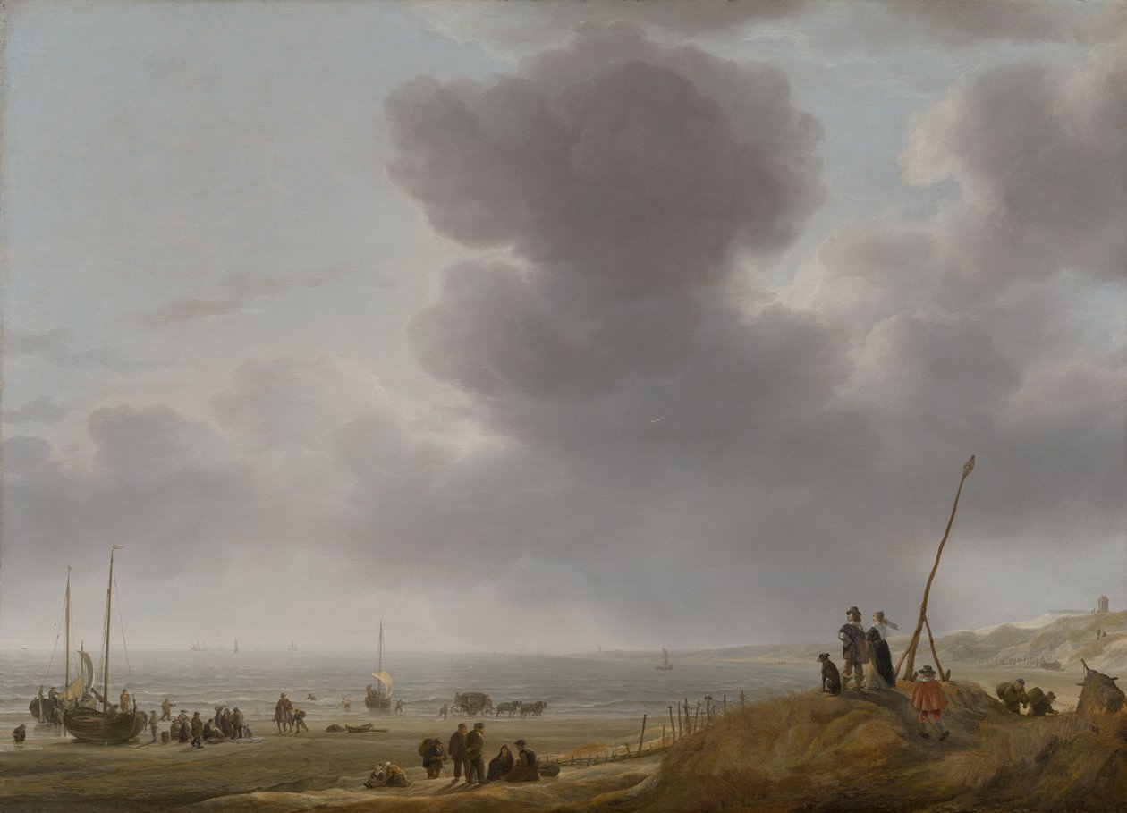 Udsigt over stranden af Simon de Vlieger