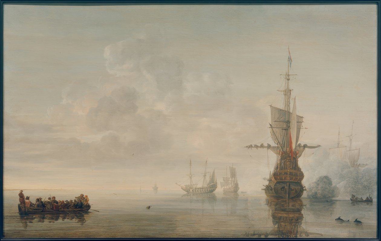 Flagskibet "Aemilia" affyrer en hilsen til admiral Maerten Harpertsz. Tromp af Simon de Vlieger