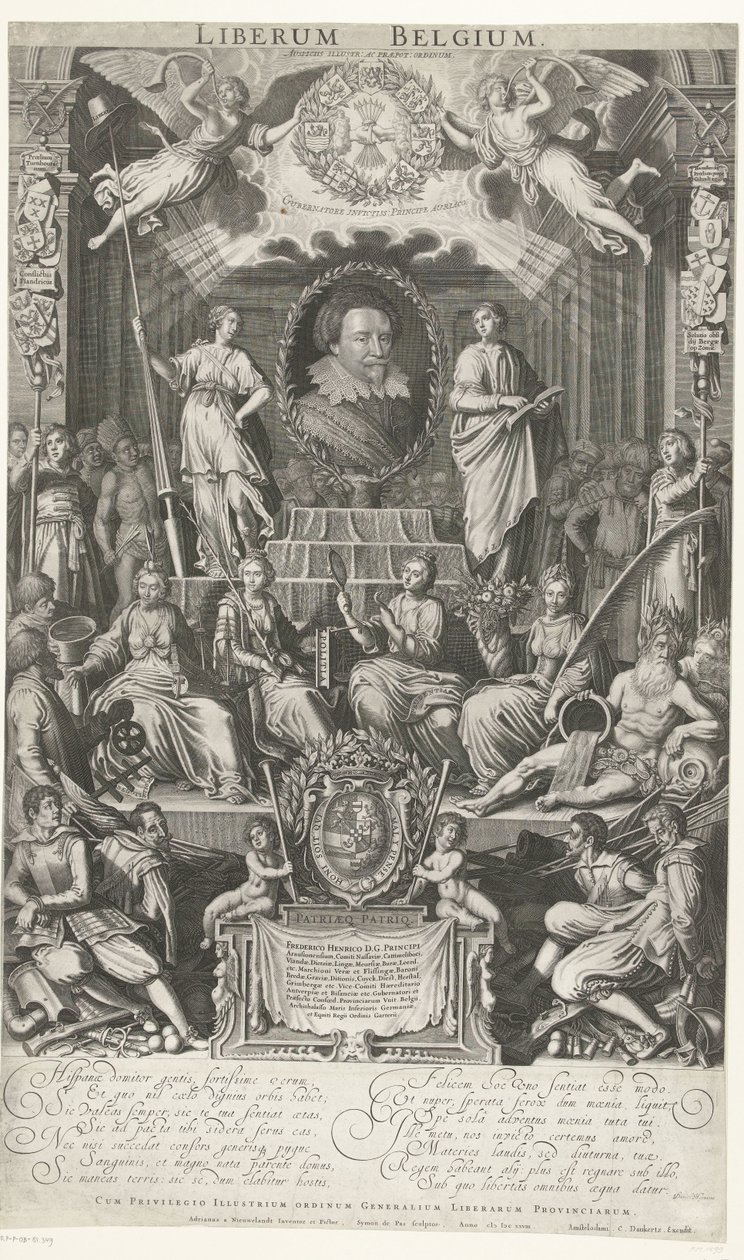 Frederick Henry som beskytter af religion og frihed, 1628 Liberum Belgien (titel på objekt) af Simon van de Passe