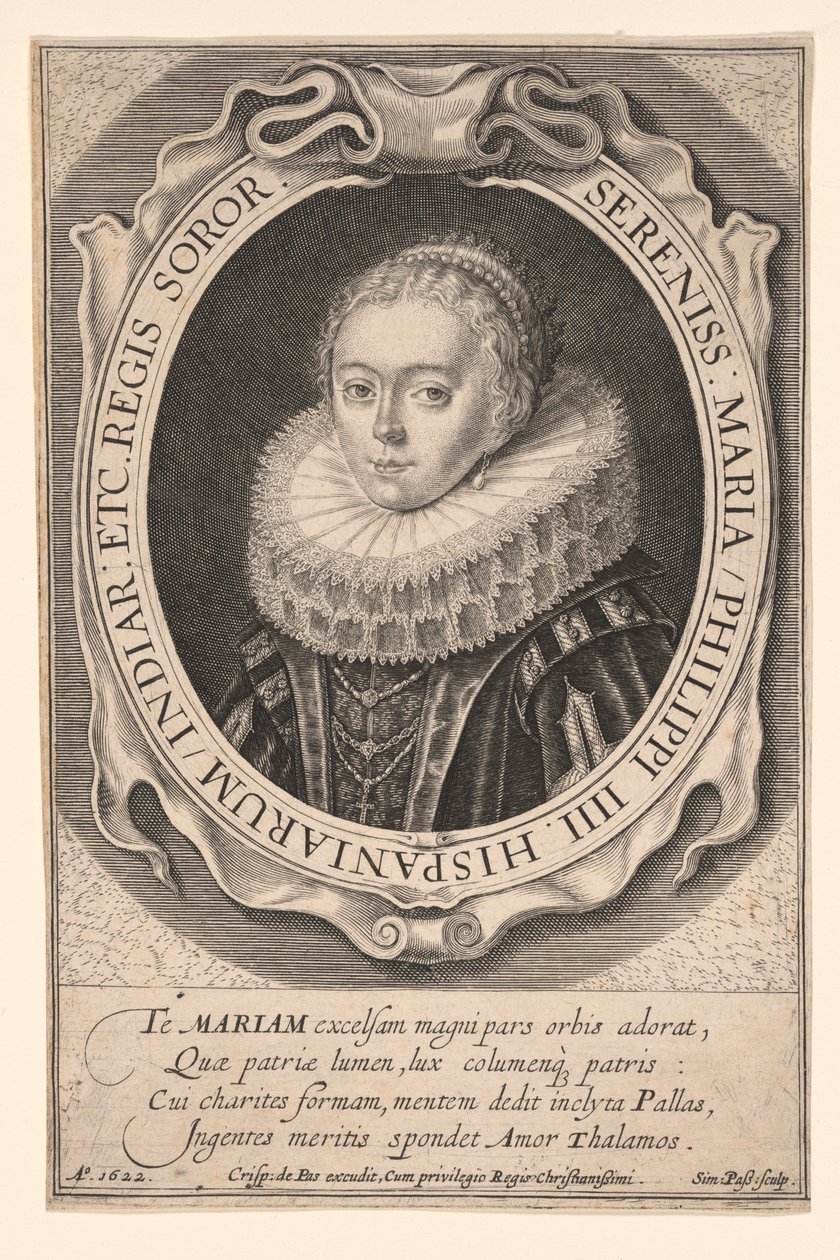 Maria af Østrig, infante af Spanien af Simon van de Passe