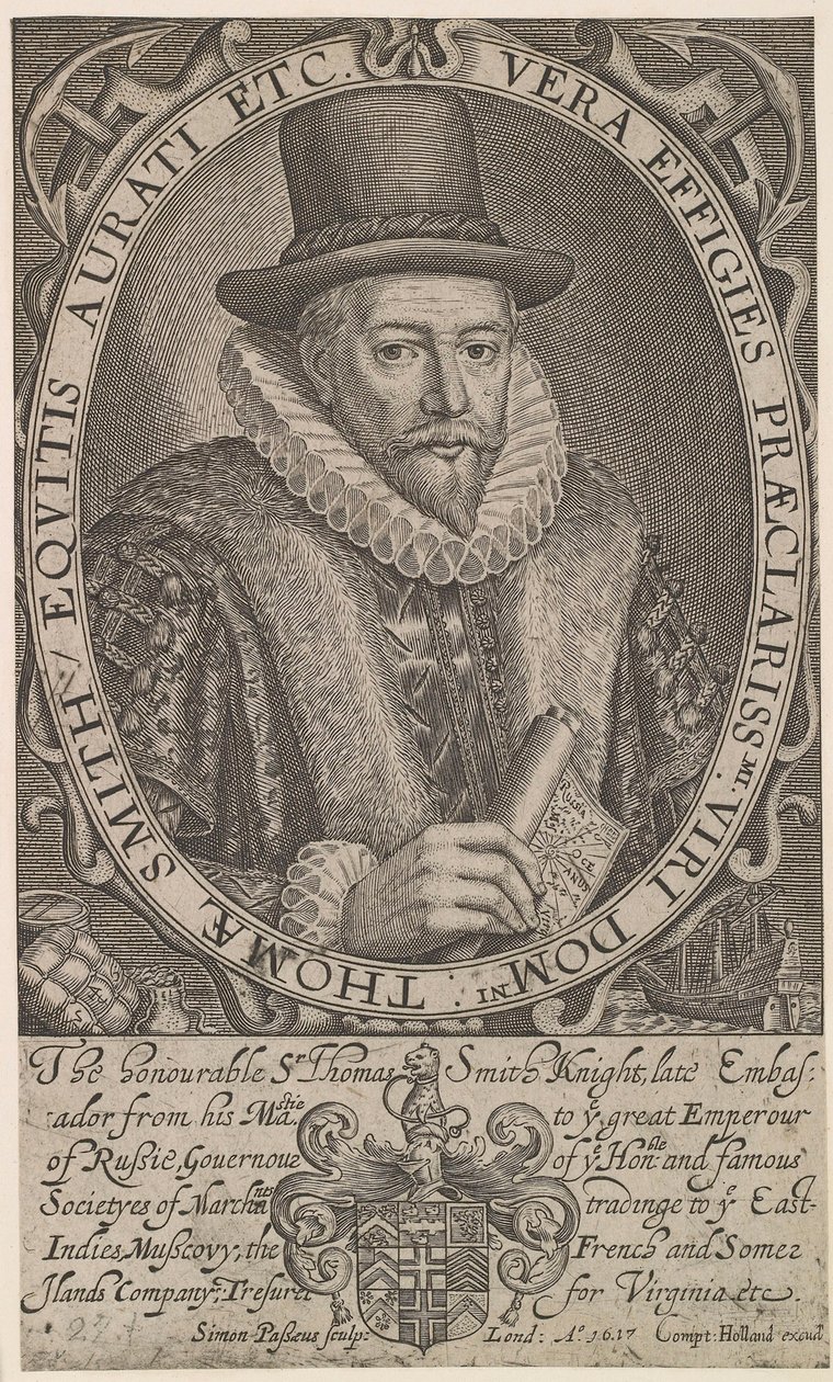 Sir Thomas Smith, første guvernør for East India Company, ambassadør i Rusland 1604-1605, 1617. af Simon van de Passe