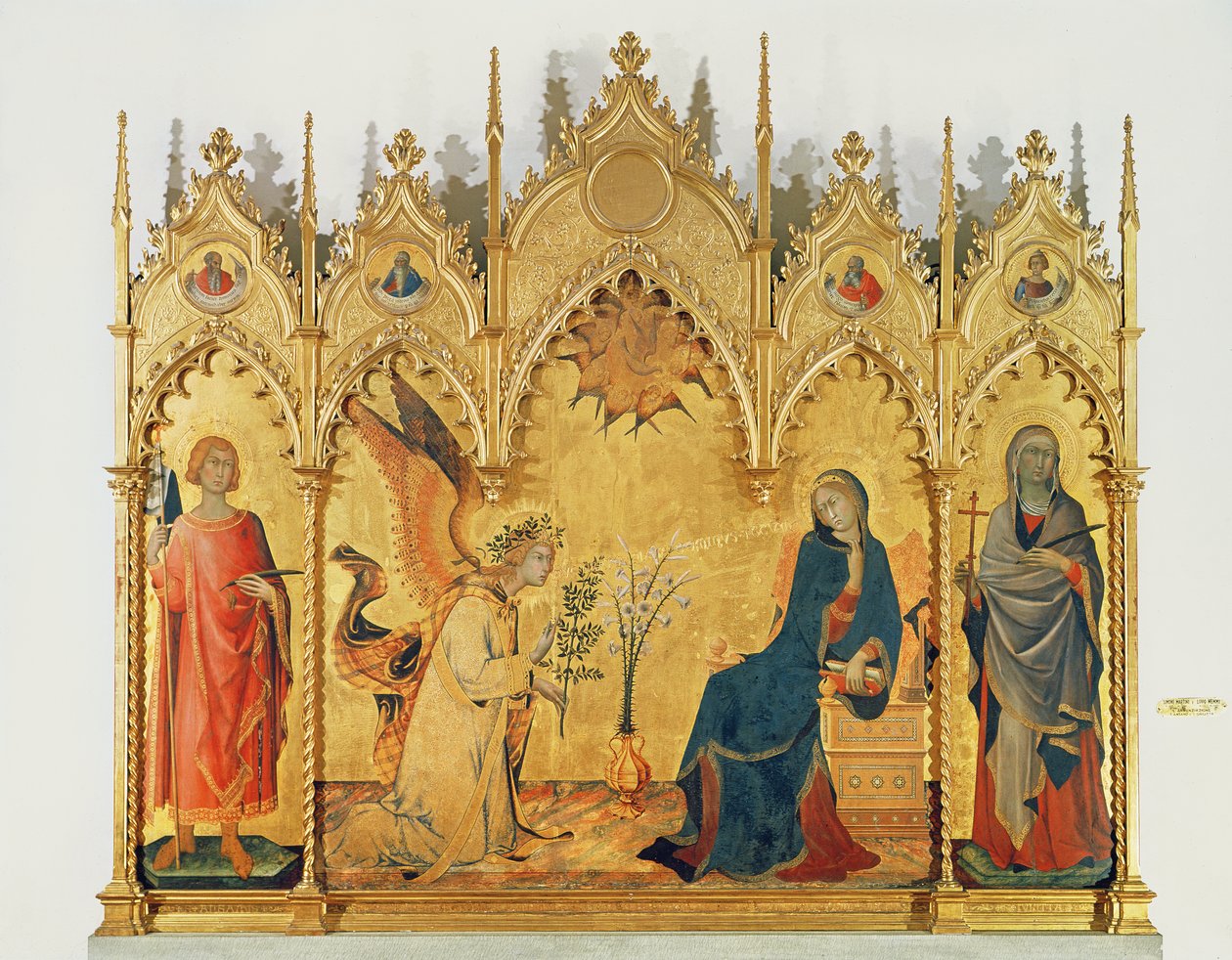 Bebudelsen med to helgener og fire profeter, 1333 (tempera på panel) af Simone Martini