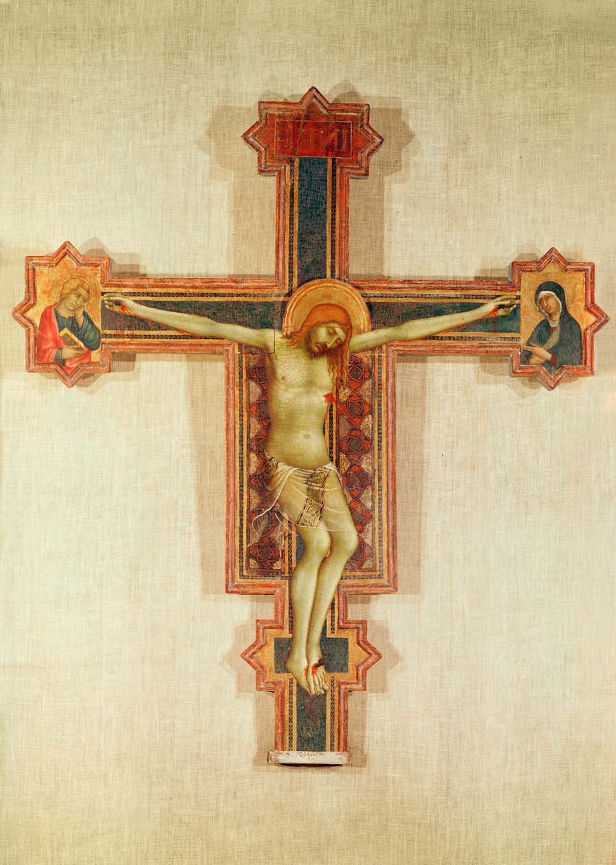 Krucifiks med Jomfruen og Sankt Johannes, ca. 1321-25 (tempera på træ) af Simone Martini