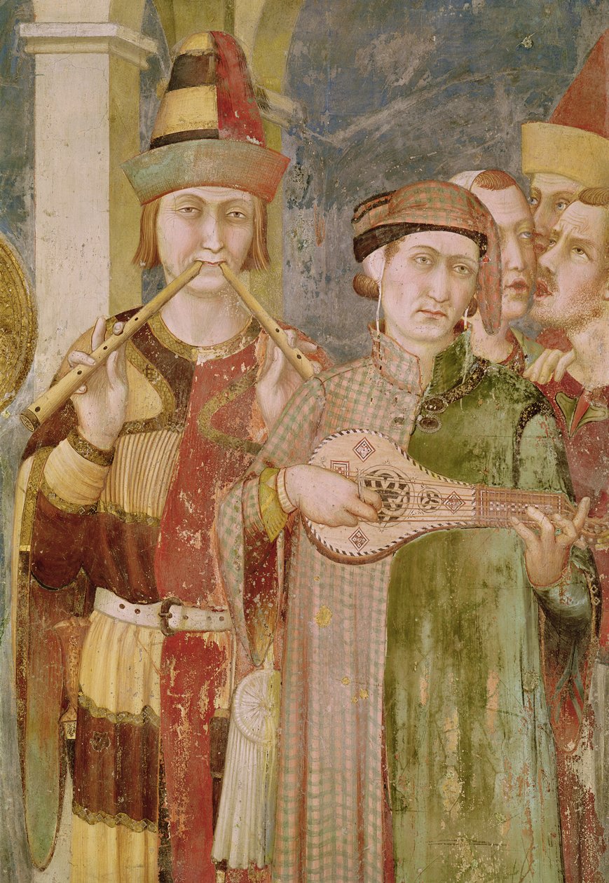 Detalje af musikere fra Sankt Martins liv, ca. 1326 af Simone Martini
