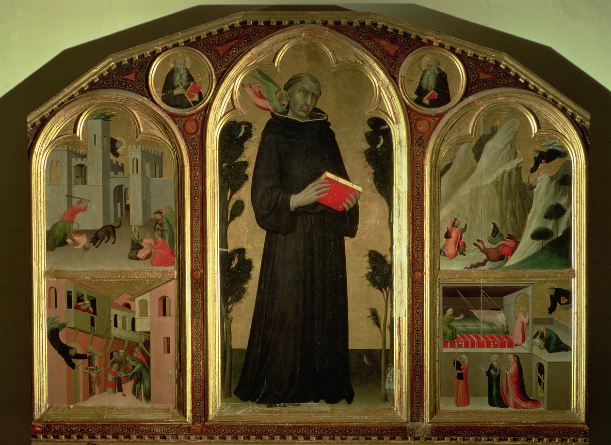Den salige Agostino Novello altertavle, med fire af hans mirakler, ca. 1328 af Simone Martini