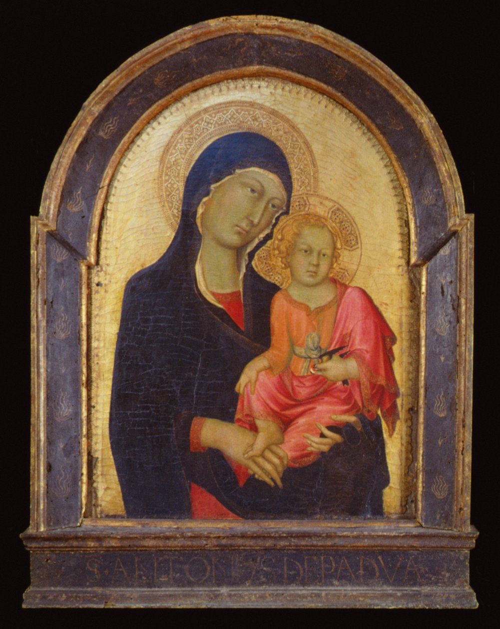Jomfru Maria og barn, ca. 1325-30 (poppel) af Simone Martini