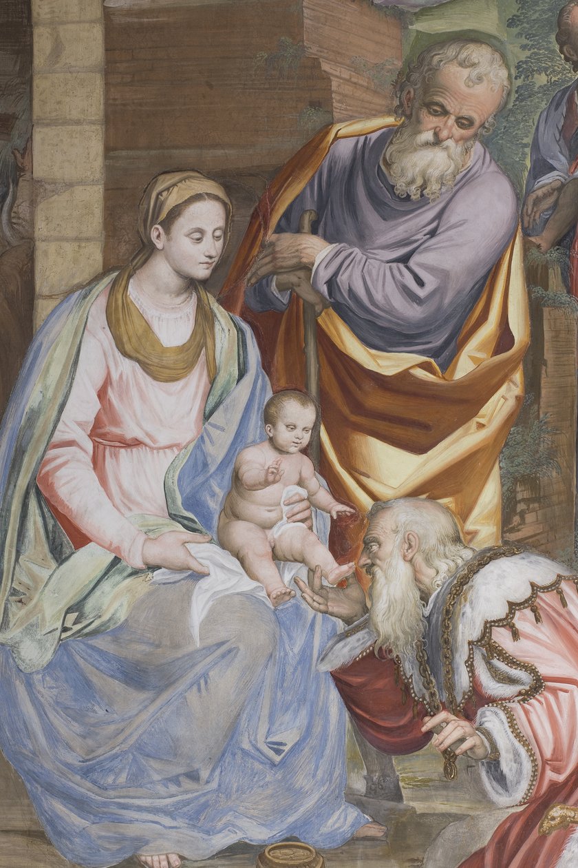 Magiernes tilbedelse, præstedømmet, 1578-82 af Simone Veneziano Peterzano