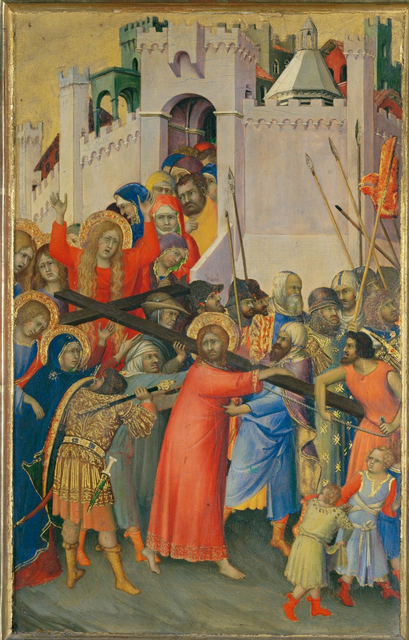 Le Portement de Croix - Korsbæringen Del af et polyptyk, malet til et medlem af Orsini-familien ... af Simone (after) Martini