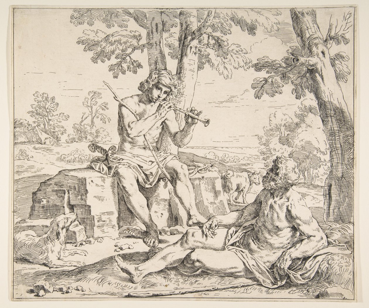 Mercury og Argus, ca. 1630-1648. af Simone Cantarini