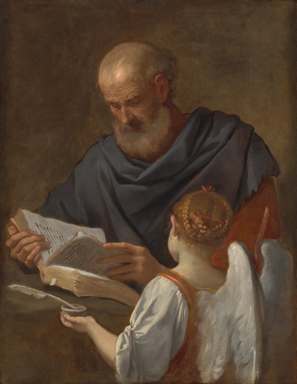 Sankt Matthæus og englen af Simone Cantarini
