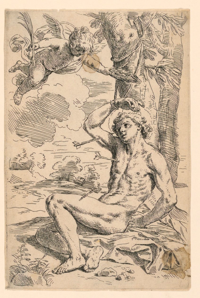 Sankt Sebastian af Simone Cantarini