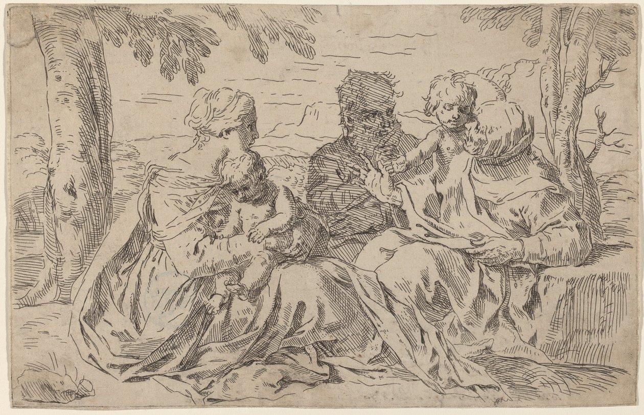 Den hellige familie af Simone Cantarini