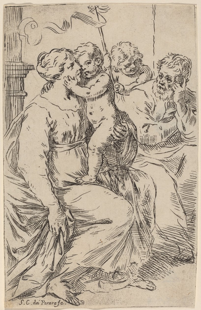 Den hellige familie af Simone Cantarini