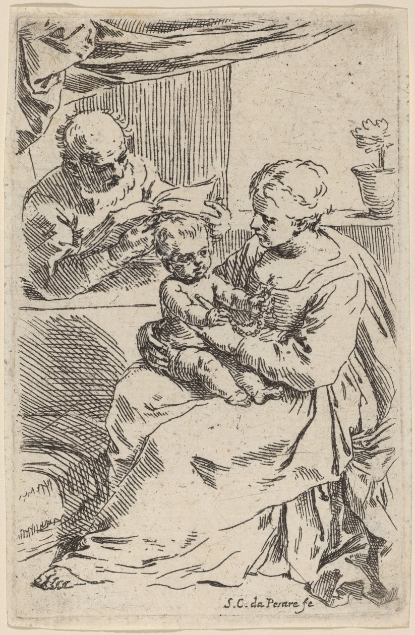 Den hellige familie af Simone Cantarini