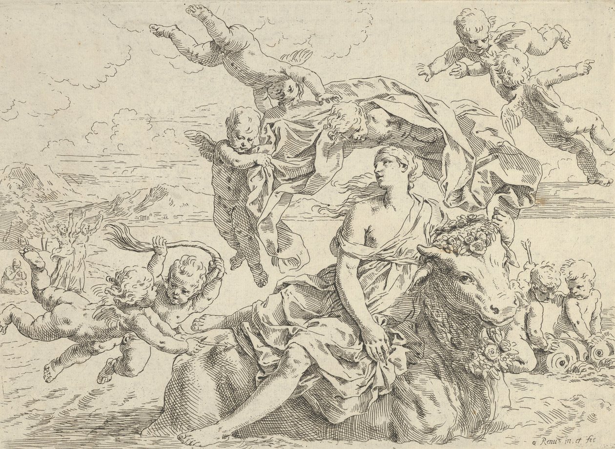 Europas voldtægt, ca.1636. af Simone Cantarini