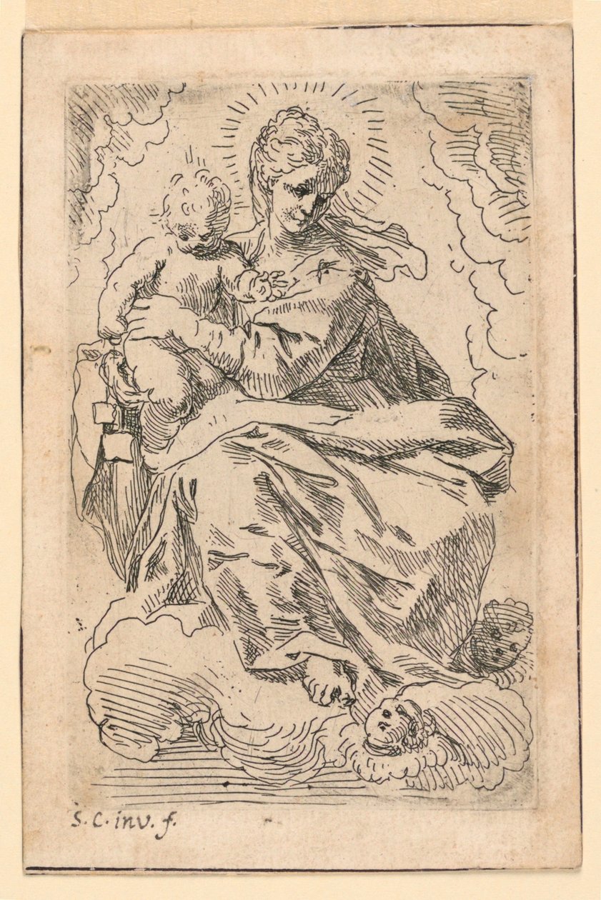 Jomfruen og Barnet af Simone Cantarini