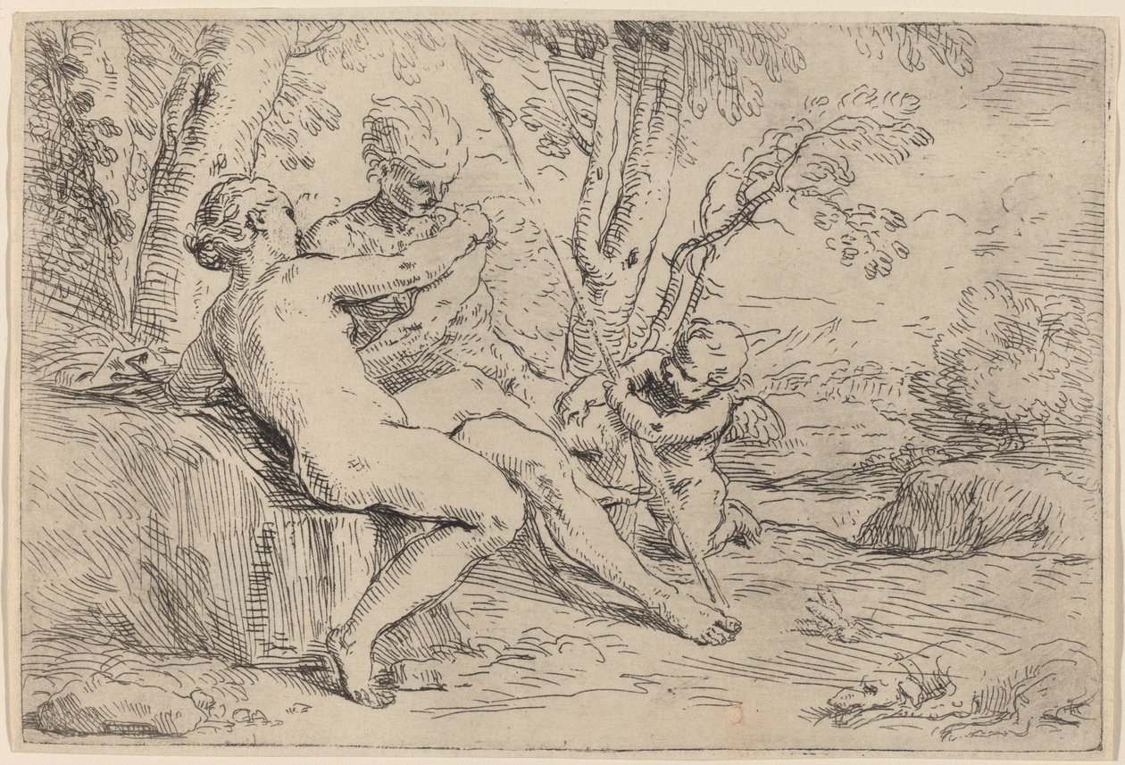 Venus og Adonis af Simone Cantarini