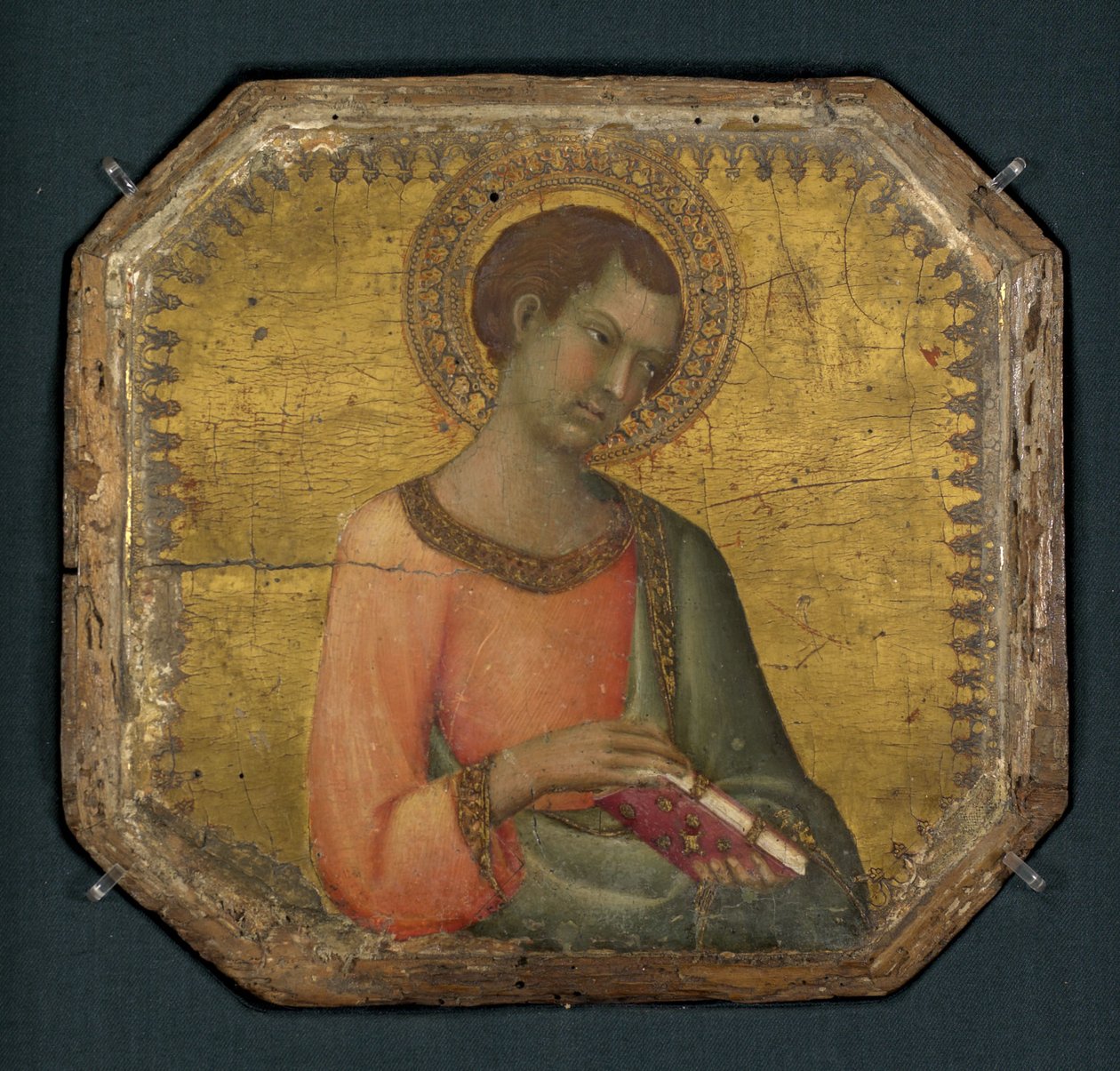 En helgen holder en bog, 1344 af Simone Martini