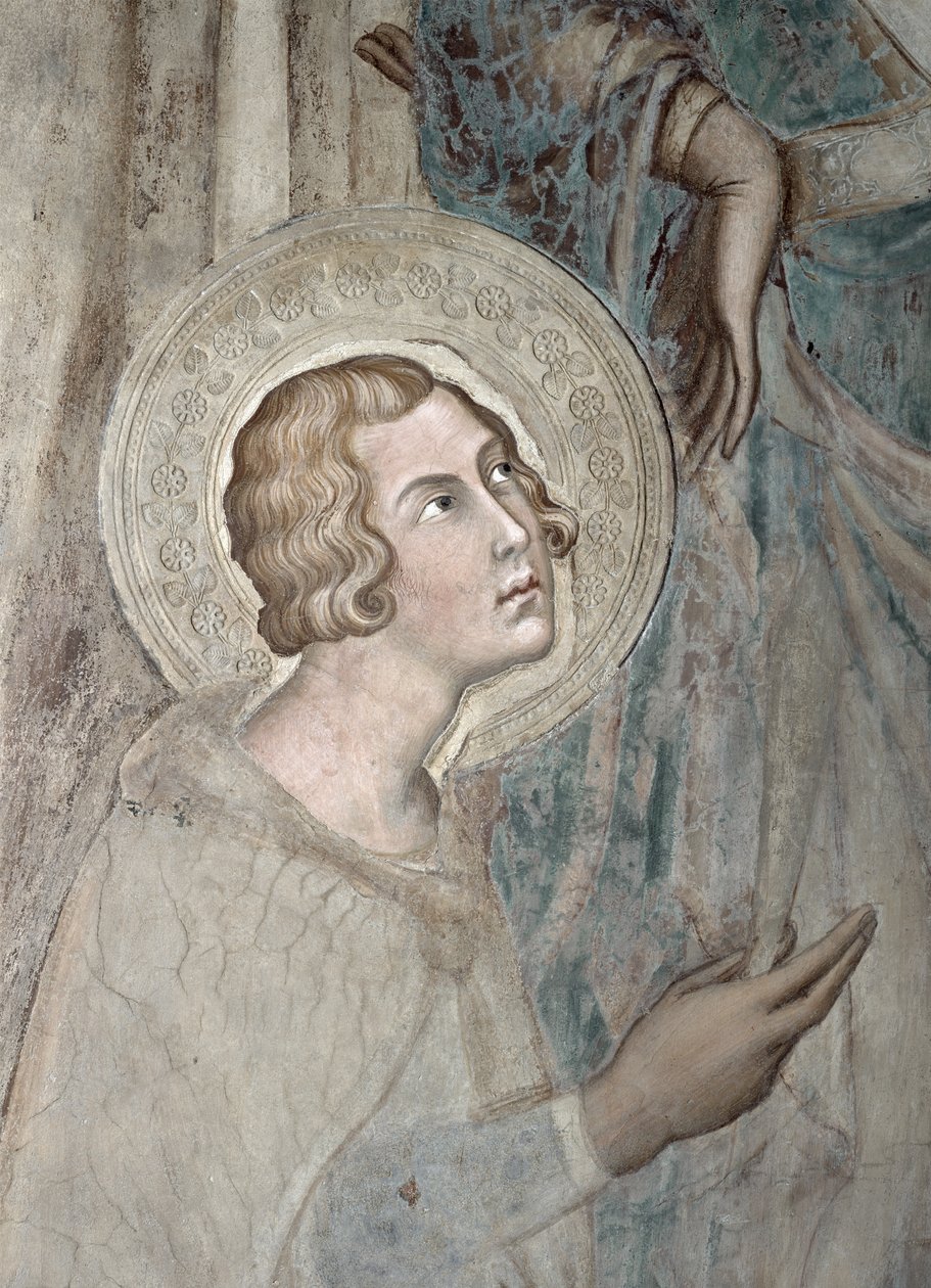 Maesta: St. Ansanus, 1315 (detalje af 51591) af Simone Martini