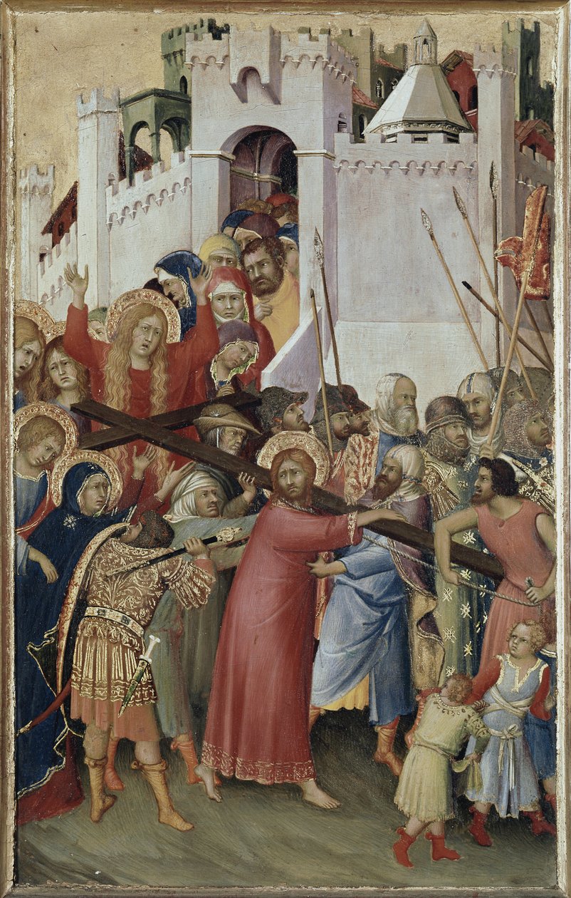 Polyptykon Orsini: Kristus bærer korset (olie på panel, ca 1333) af Simone Martini