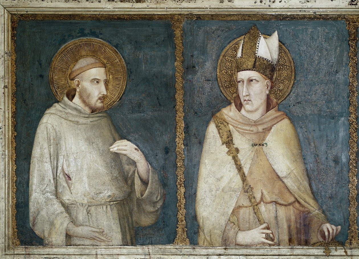 Sankt Frans af Assisi og Sankt Louis af Toulouse (Louis af Anjou af Simone Martini