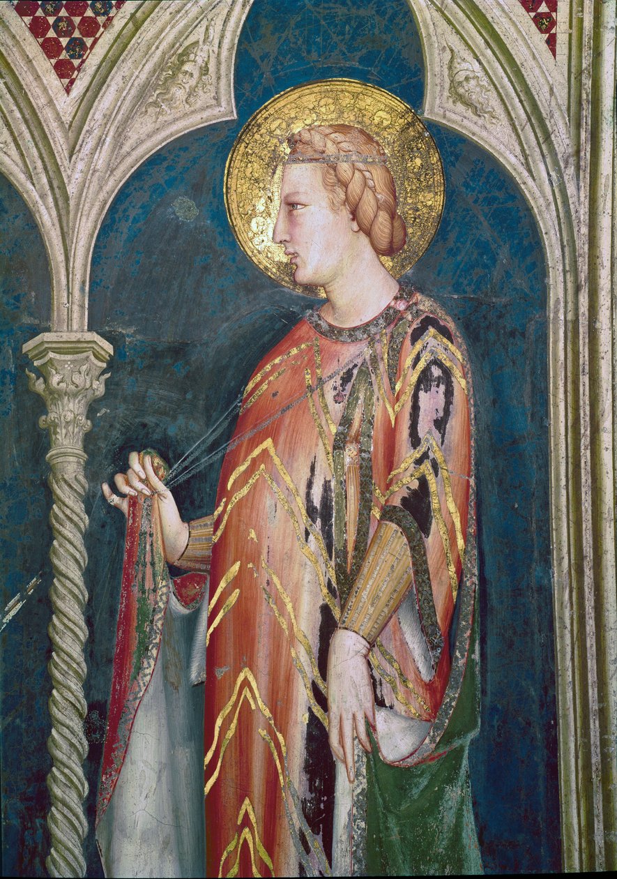 St Elizabeth af Ungarn (detalje, fresco af Simone Martini