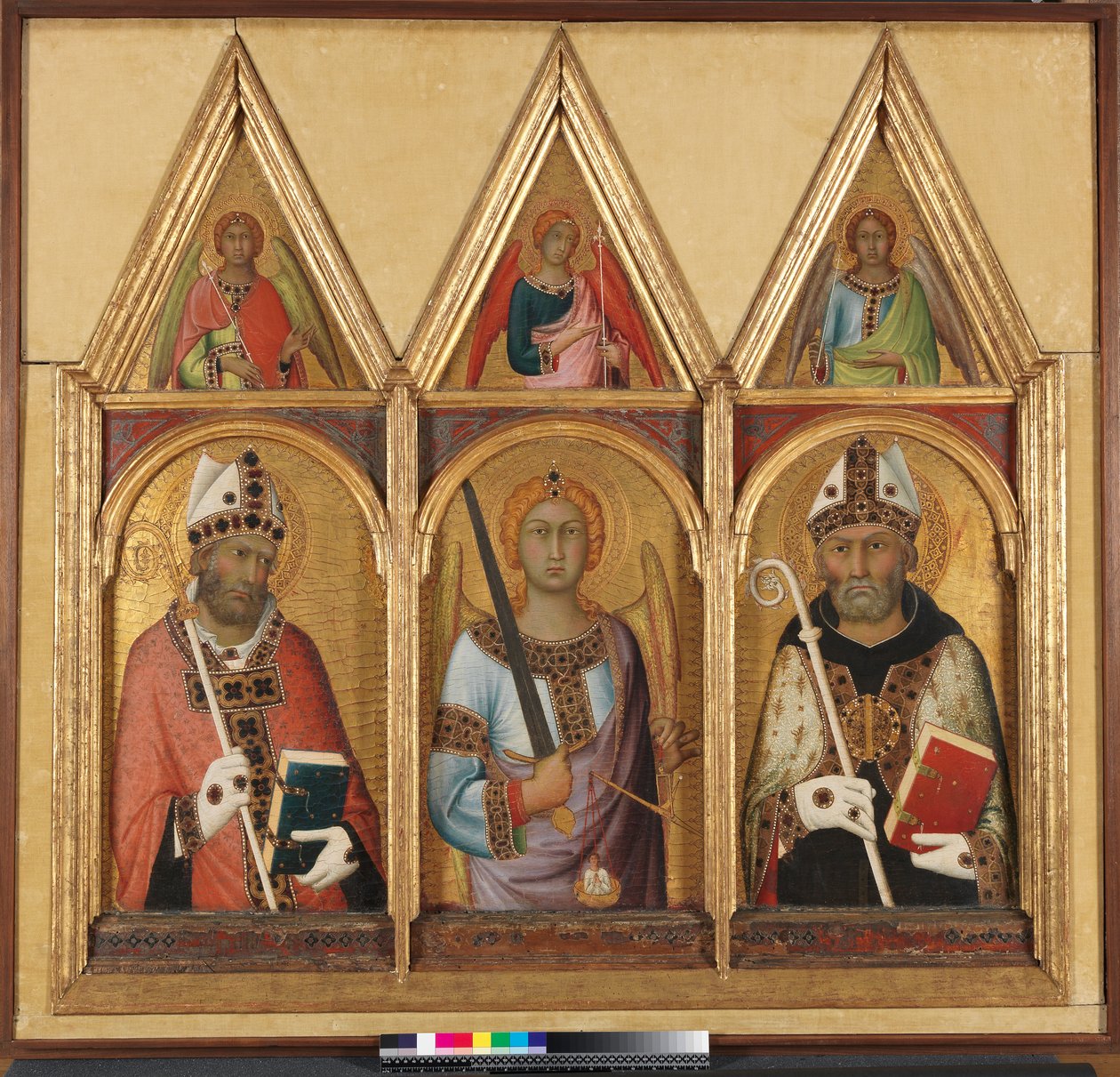 St. Geminianus, ca. 1319 tempera med guld på paneldetalje af 58835 af Simone Martini