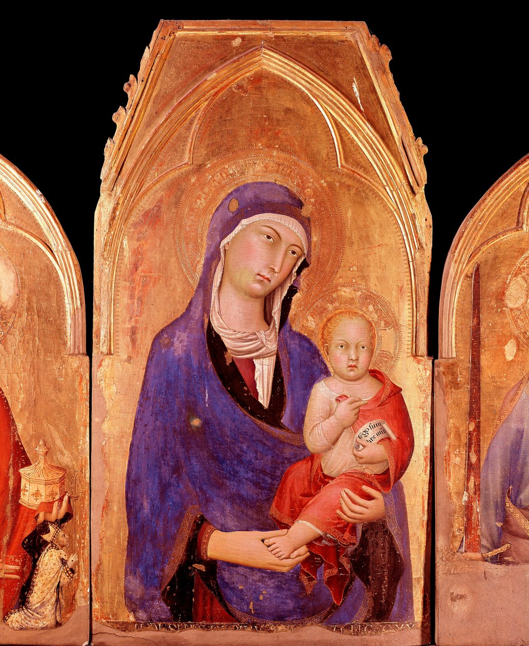 Jomfru med barn (tempera og guld på panel af Simone Martini
