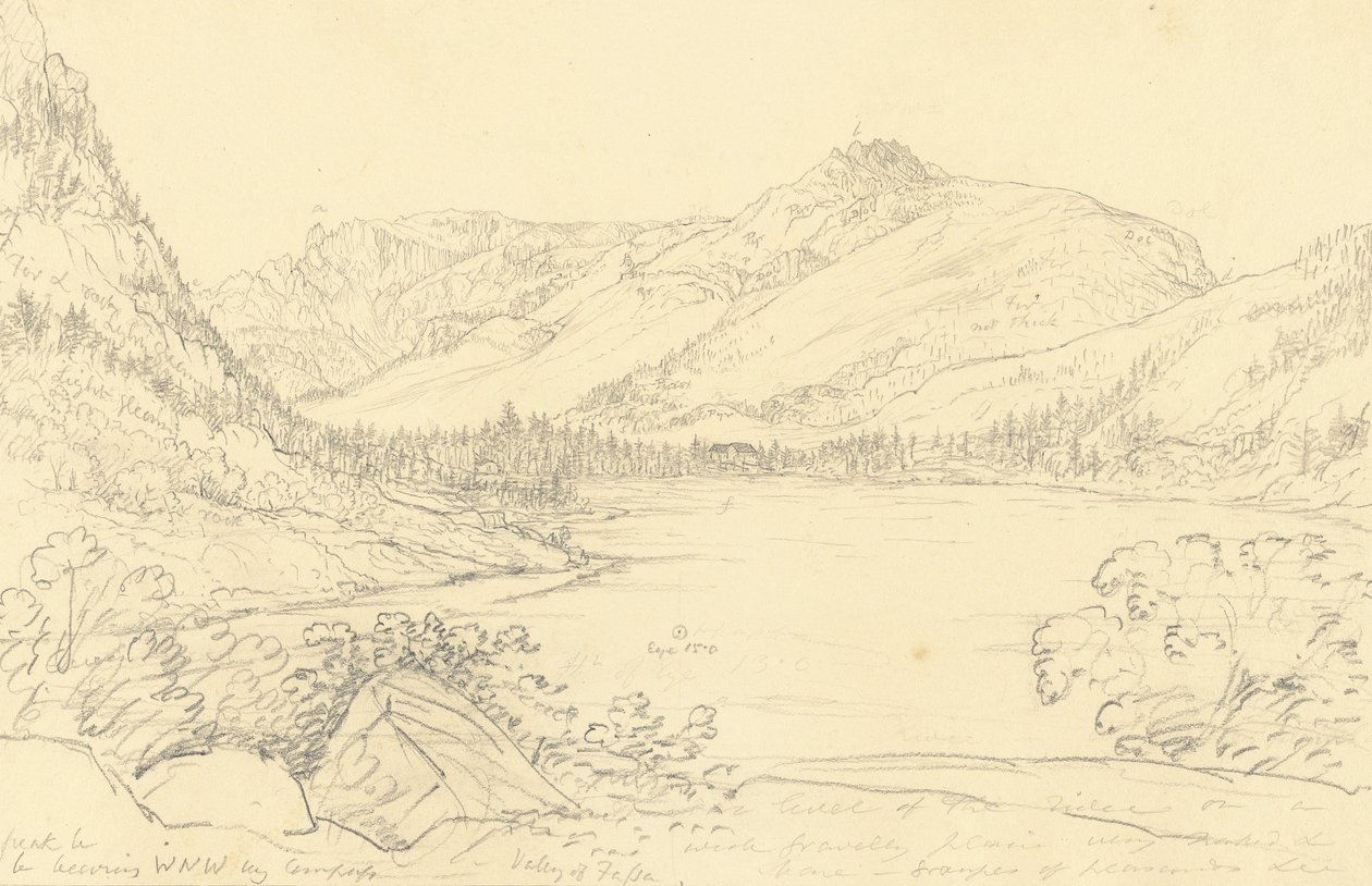 Fassa -dalen fra modsatte Gries af Sir John Frederick William Herschel
