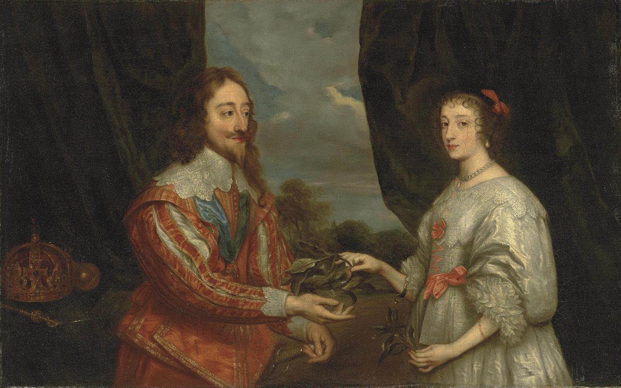 Dobbeltportræt af kong Charles I og dronning Henrietta Maria af Sir Anthony van, Dyck