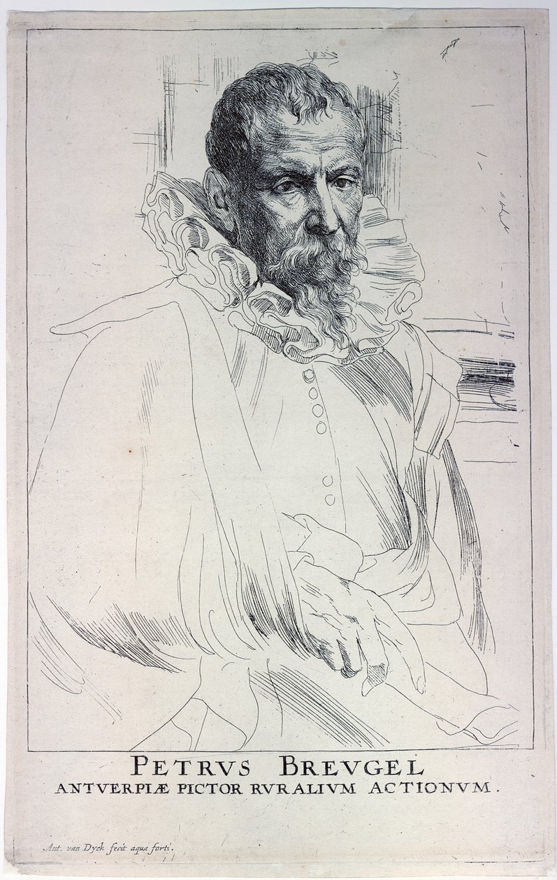 Portræt af kunstneren Jan Brueghel den Yngre 1601-1678, første tredjedel af det 17. årh. af Sir Anthony van Dyck
