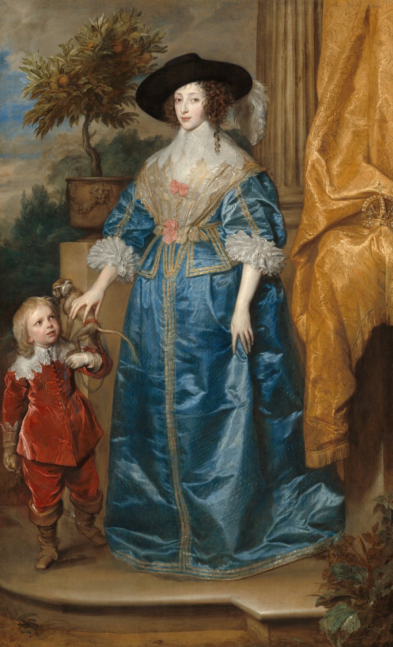 Dronning Henrietta Maria med Sir Jeffrey Hudson af Sir Anthony van Dyck