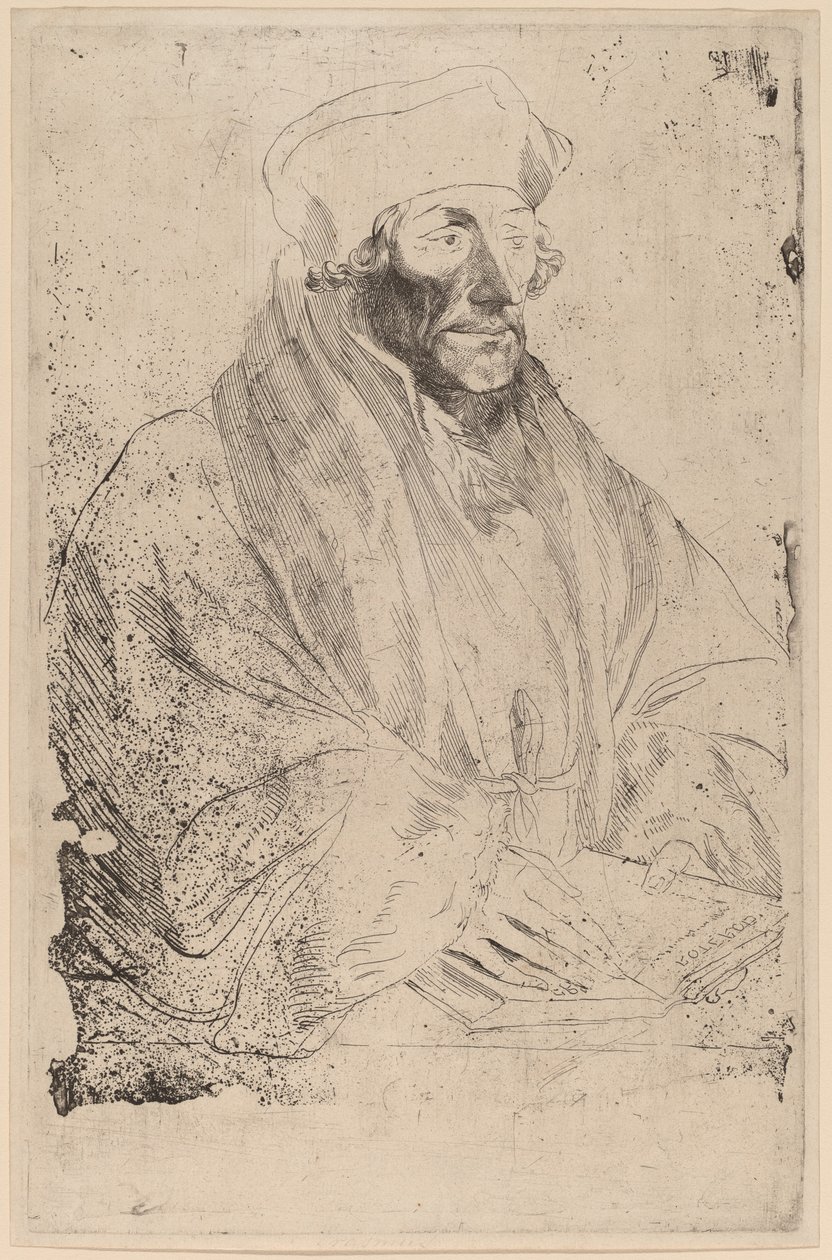Erasmus af Rotterdam af Sir Anthony van Dyck after Hans Holbein the Younger