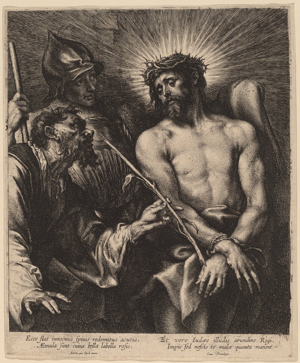 Kristus kronet med torne af Sir Anthony van Dyck and Lucas Emil Vorsterman