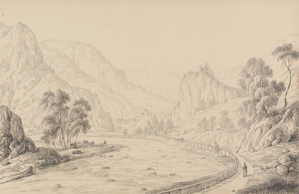Album med 30 visninger i Tyrol og Italien: Mellem Brixen og Klausen - Tyrol, 27. oktober 1840 af Sir Charles D