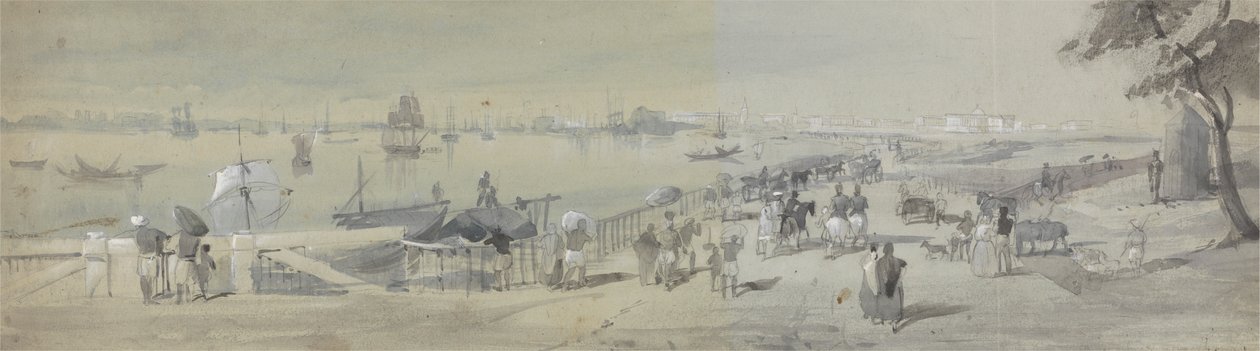 Generel udsigt over Calcutta, fra indgangen til vandporten i Fort William af Sir Charles DOyly