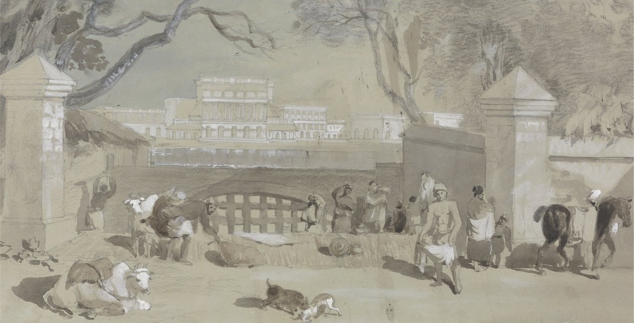 Kontoret for Sudder Board of Revenue fra Kyd Street - Calcutta af Sir Charles D