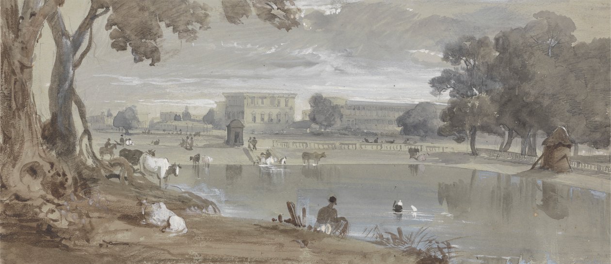 Udsigt over en del af Chowringhee - Calcutta af Sir Charles D