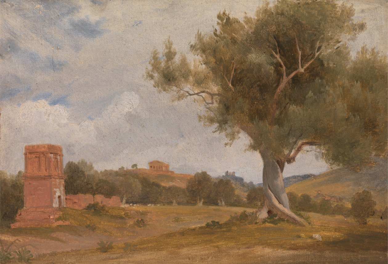 En udsigt ved Girgenti på Sicilien med Temple of Concord og Juno af Sir Charles Lock Eastlake