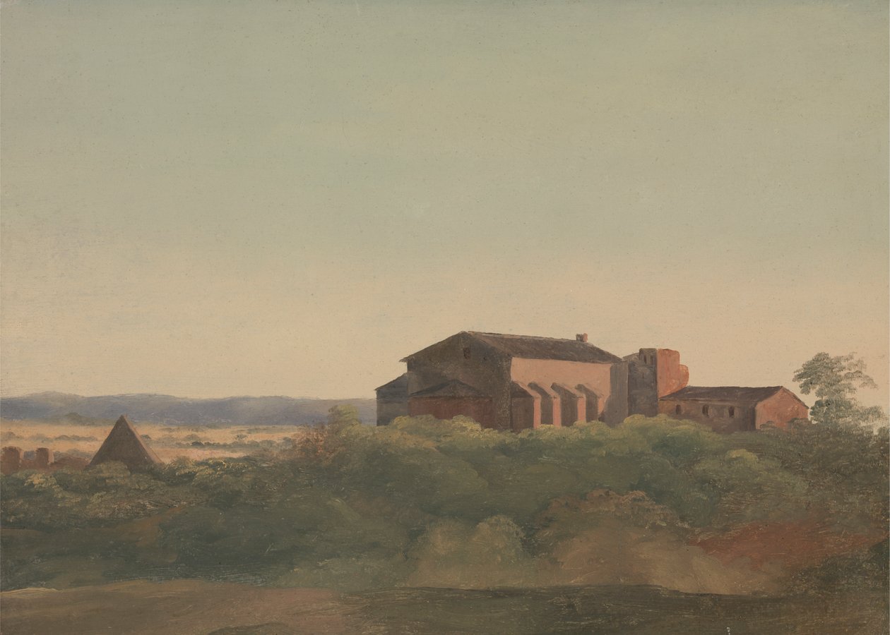 Udsigt over kirken S. Sabina og Cestius-pyramiden, Rom af Sir Charles Lock Eastlake