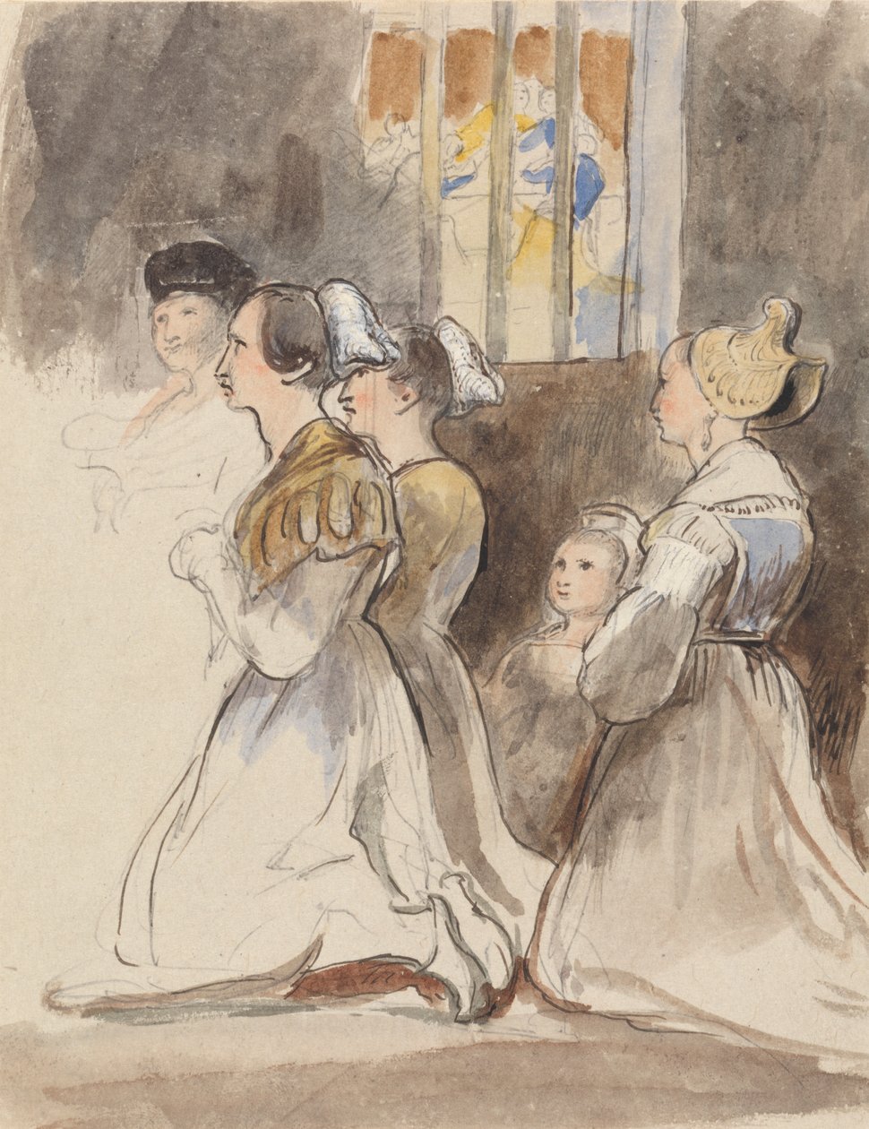 En gruppe kvinder til messe af Sir David Wilkie
