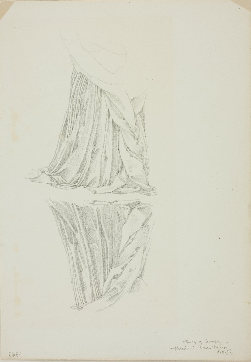 Draperet figur og refleksion, studie for Mirror of Venus af Sir Edward Burne Jones