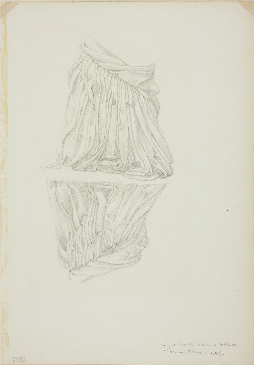 Draperet figur og refleksion, studie for Mirror of Venus af Sir Edward Burne Jones