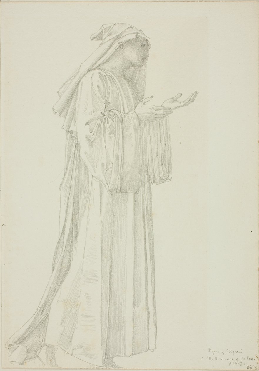 Pilgrimsfigur i Romaunt of the Rose af Sir Edward Burne Jones