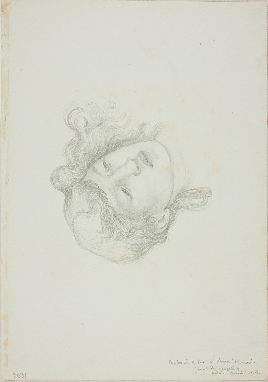 Reflection of Head, studie for Mirror of Venus af Sir Edward Burne Jones