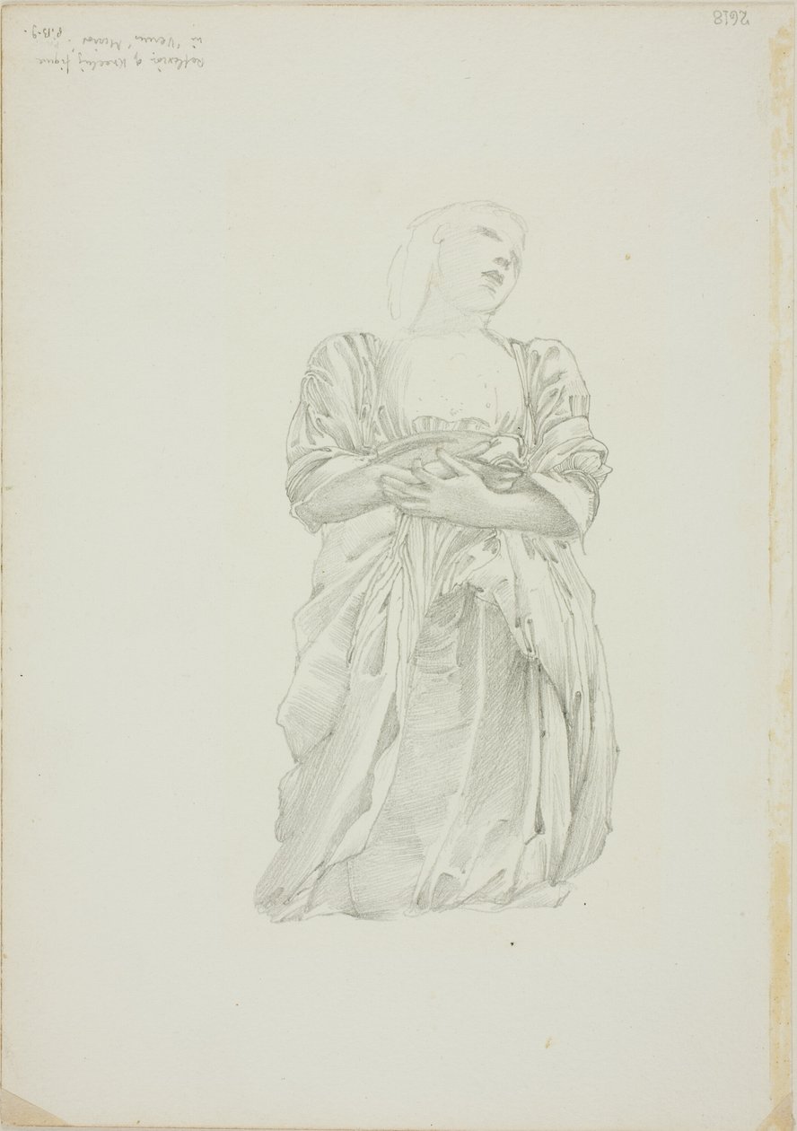 Refleksion af knælende kvindefigur, undersøgelse for Venus-spejlet af Sir Edward Burne Jones