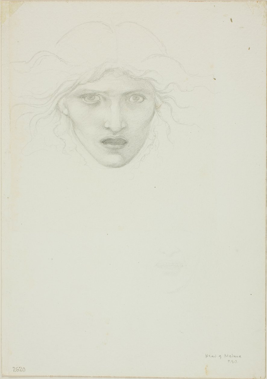 Studie til Rondanini Medusa af Sir Edward Burne Jones