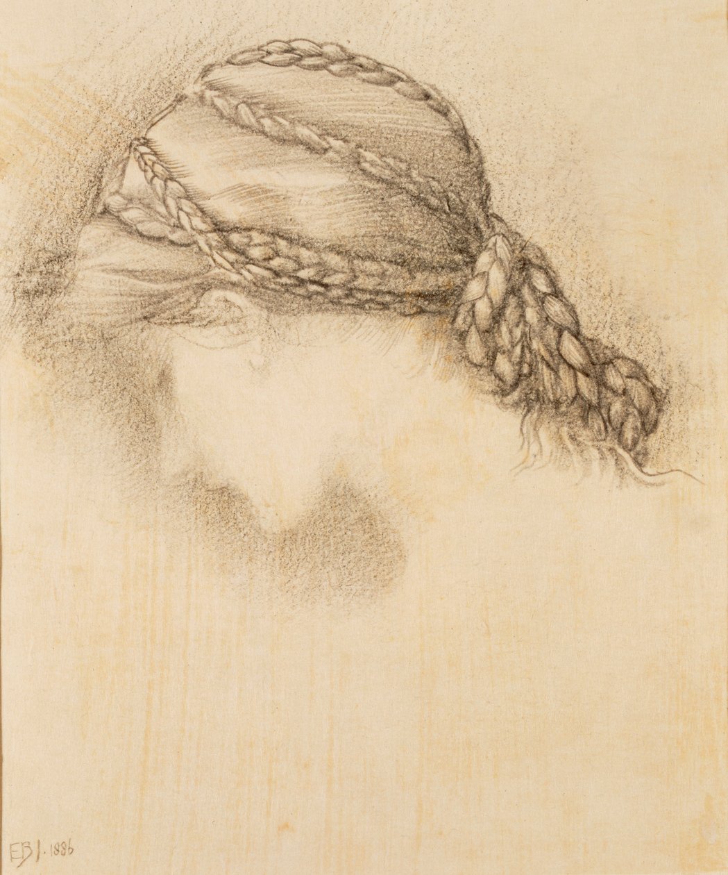 Kvindehoved, detalje fra en skitsebog, 1886. af Sir Edward Burne Jones