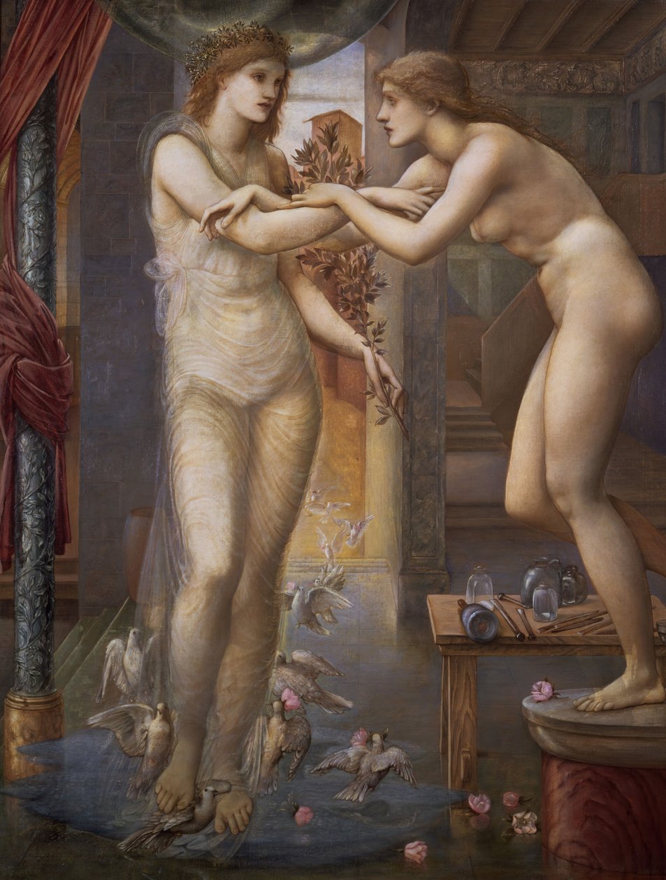 Pygmalion og billedet - The Godhead Fires, 1878. af Sir Edward Coley Burne Jones